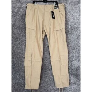 CQR Tactical Duratex Ripstop CargoPants Mens Large‎ Long Khaki Tan Military